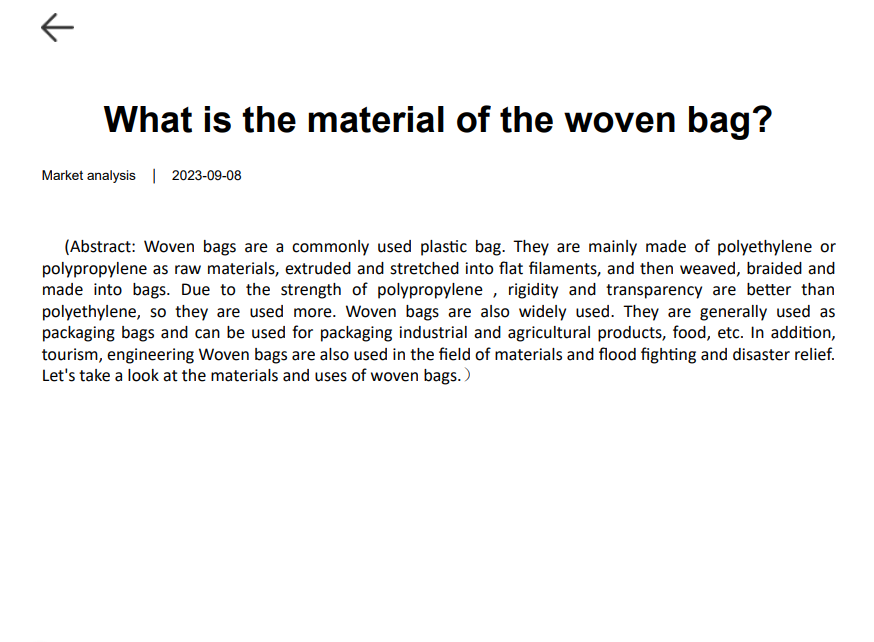 What is the material of the woven bag?